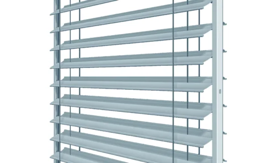 Moderner Lamellenrolladen aus Aluminium mit Motorsteuerung